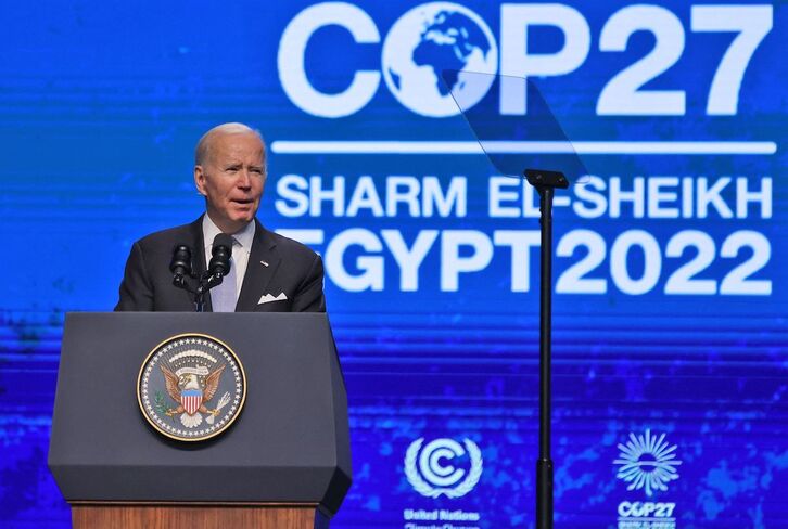 Biden, en su alocución, esperada pero intrascedente, en este COP27.