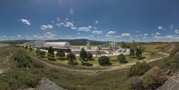 Recreación de los edificios de Mina Muga
