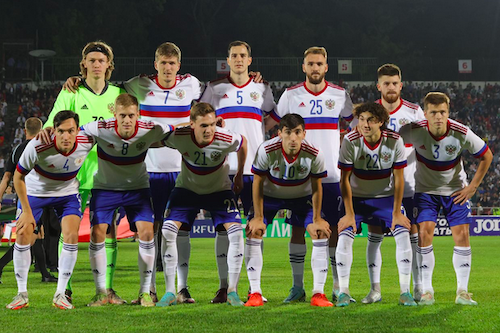Once de Rusia en el amistoso disputado en setiembre. (@TeamRussia)