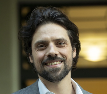 Olivier Peter, en su visita a Iruñea. 