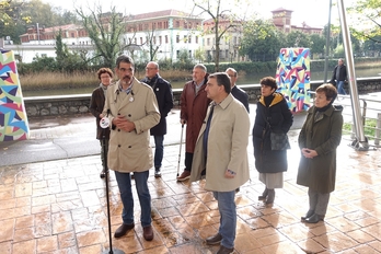 Eneko Goia eta Aitor Esteban Loiolako Kuartelaren parean, agerraldian.