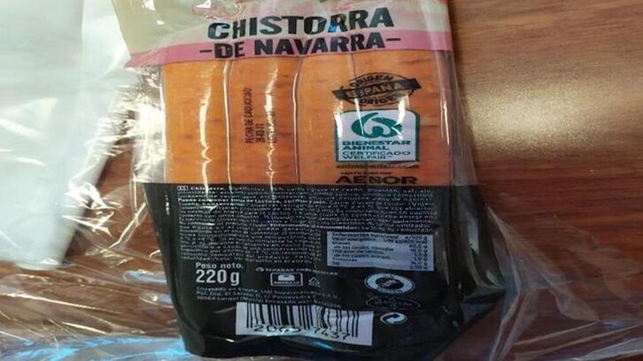 Imagen del producto de txistorra que ha sido retirado por salmonella.