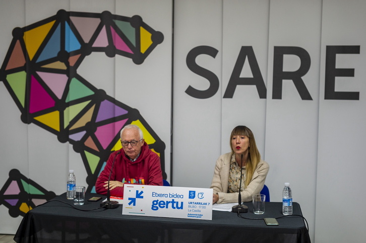 Rueda de prensa ofrecida por Sare en Gasteiz.