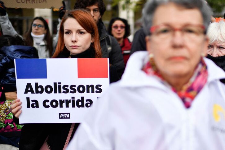 Movilización por la prohibición de las corridas de toros celebrada el 19 de octubre en París.