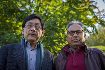 Félix Reategui e Ivan Forero en Donostia, antes de participar en las jornadas «La verdad no prescribe».
