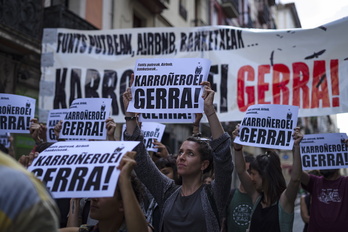 Protesta anterior de AZET contra los fondos buitre.