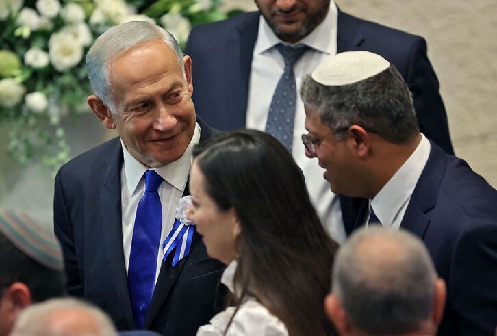 Netanyahu junto a Itamar Ben Gvir.