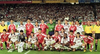 Los jugadores de Estados Unidos e Irán, en el Mundial de 1998.