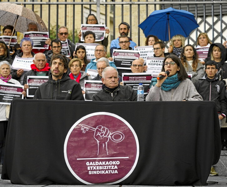 Rueda de prensa de ayer en Galdakao.