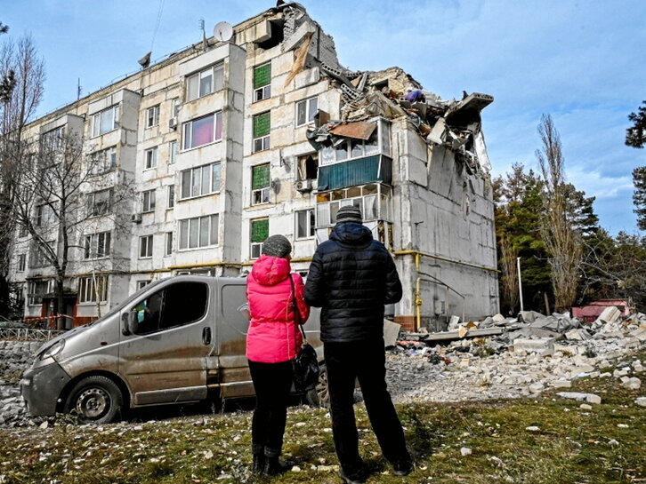 Edificio bombardeado por Rusia en Jarkov .