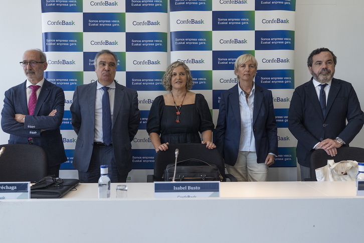 Comparecencia de Confebask el pasado mes de julio con motivo de la reunión de su consejo general.