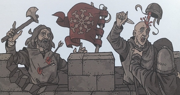 Viñeta que recrea la crudeza de los combates. (Gasteiz 1200. Defentsa amaigabea)