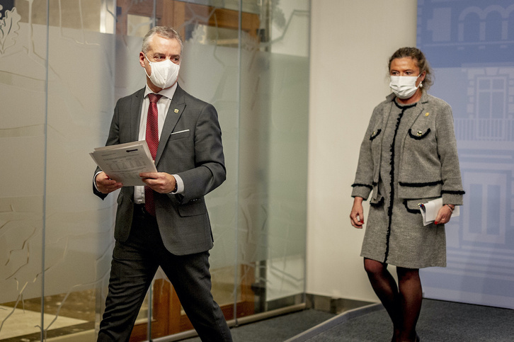 Urkullu y Sagardui, en una comparecencia durante la gestión de la pandemia.