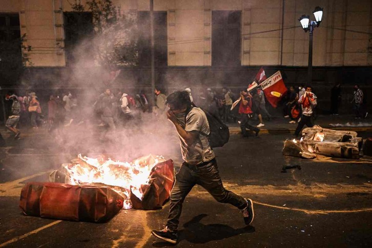 Imagen de las protestas en Lima, Perú.
