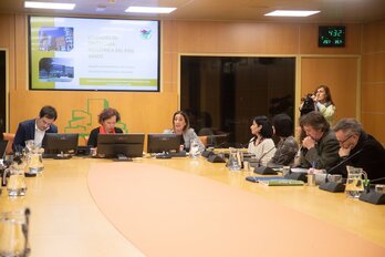 Representantes de Umeekin, durante su comparecencia en el Parlamento de Gasteiz.