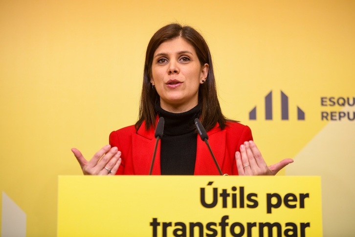 Marta Vilalta, secretaria general de ERC, al presentar la propuesta este lunes.