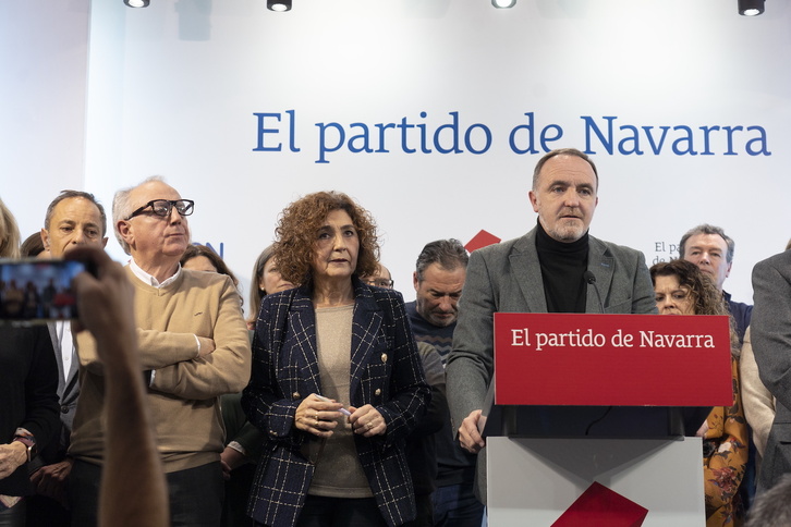 Esparza ha comparecido arropado por los integrantes de la Ejecutiva de UPN, incluido Miguel Sanz.