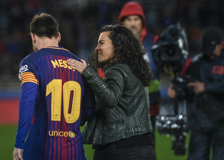 Messi eta Maialen Lujanbio Anoetan agurtu ziren 2018ko urtarrilean.