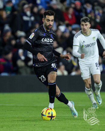 Brais Méndez ha botado la falta que ha supuesto el 0-1 txuri urdin.