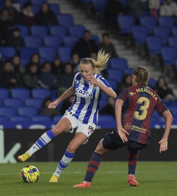 Sinne Jensen Realeko jokalaria Levanteren aurka Anoetan jokatu zen azken partidan. 