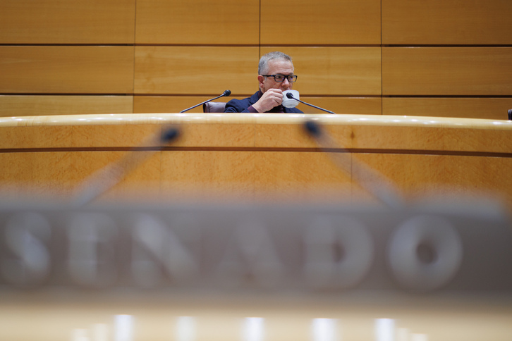 El presidente del Senado, Ander Gil, durante el pleno de ayer.