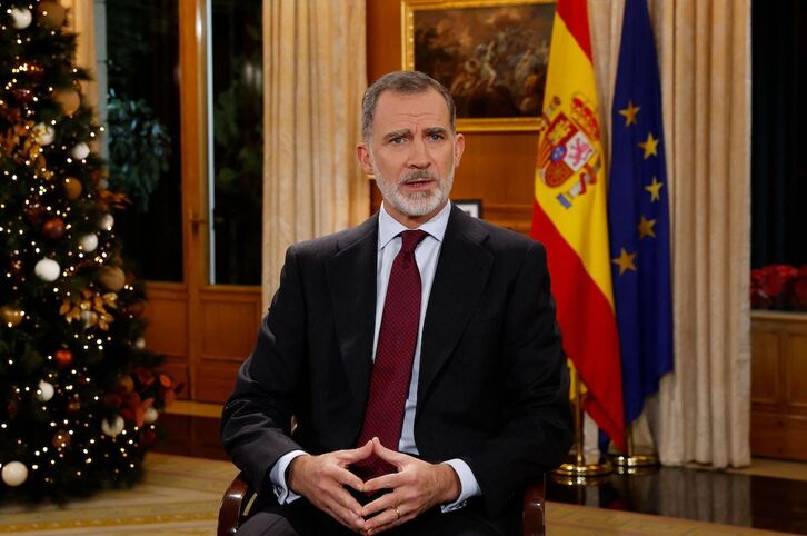 Felipe VI, durante su discurso navideño. 