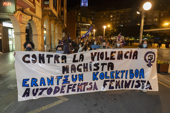 Imagen de archivo de una manifestación realizada en Barakaldo en enero del año pasado.