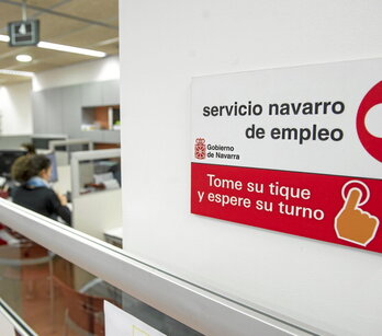 Oficinas del Servicio Navarro de Empleo, en Iruñea.