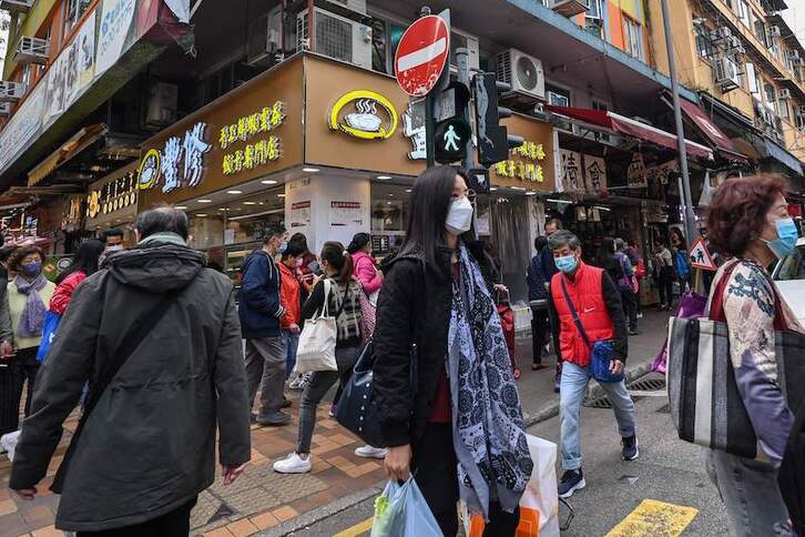 imagen en una calle de Hong Kong