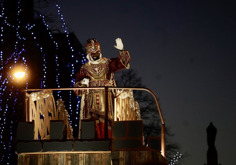 Melchor, saludando en la cabalgata de Bilbo Melchor, saludando en la cabalgata de Bilbo