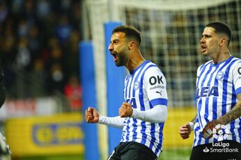 Abde celebra el 1-0. 