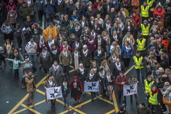 El nuevo símbolo de la nueva fase, este sábado en Bilbo.