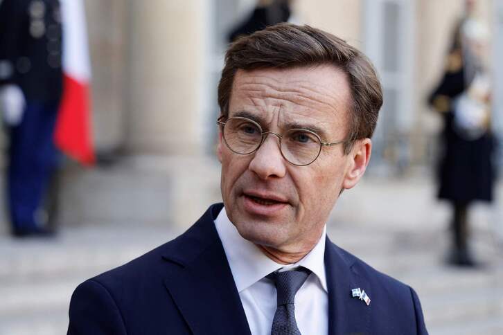 Ulf Kristersson, primer ministro sueco, en una reciente visita a París.