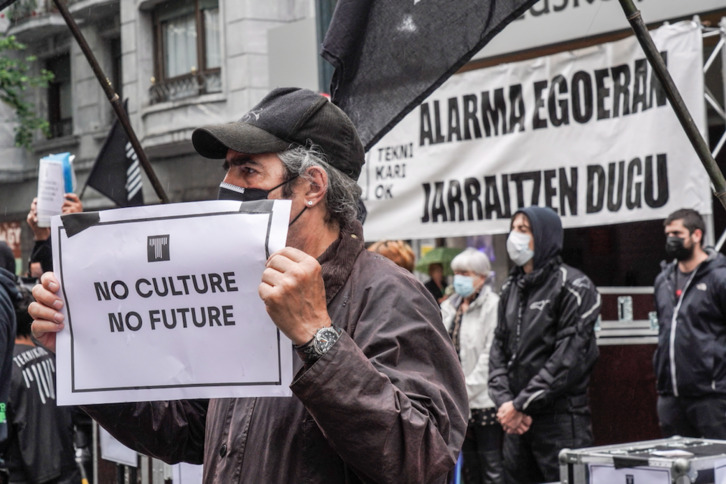 Movilización de trabajadores culturales llevada a cabo en la pandemia.