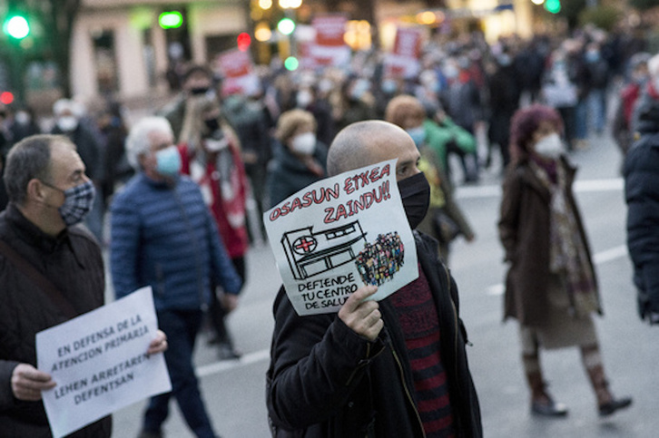 Imagen de archivo de una protesta realizada por la Plataforma Navarra de Salud.