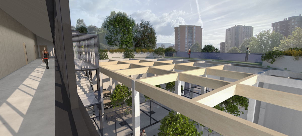 El albergue de peregrinos de Bilbo tendrá un patio ajardinado abierto de 500 metros cuadrados y una terraza ajardinada de casi 1.150 m2. (BILBOKO UDALA)