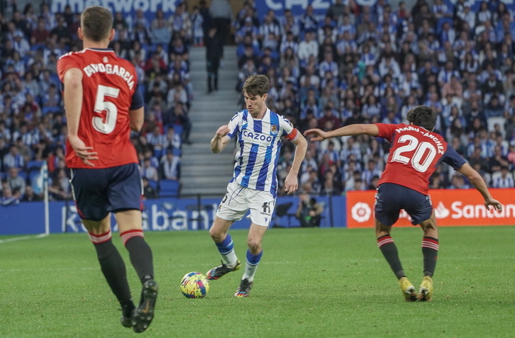Aritz Elustondo, en el último partido de Anoeta contra Osasuna.