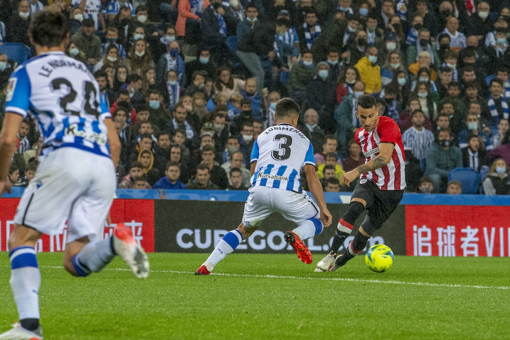Berenguer en el derbi en Anoeta de la temporada pasada. (Gorka RUBIO / FOKU) Berenguer en el derbi en Anoeta de la temporada pasada. (Gorka RUBIO / FOKU)