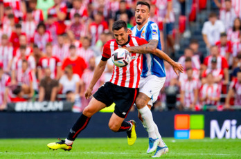 Joselu celebra el gol marcado en la última jornada ante el Getafe.