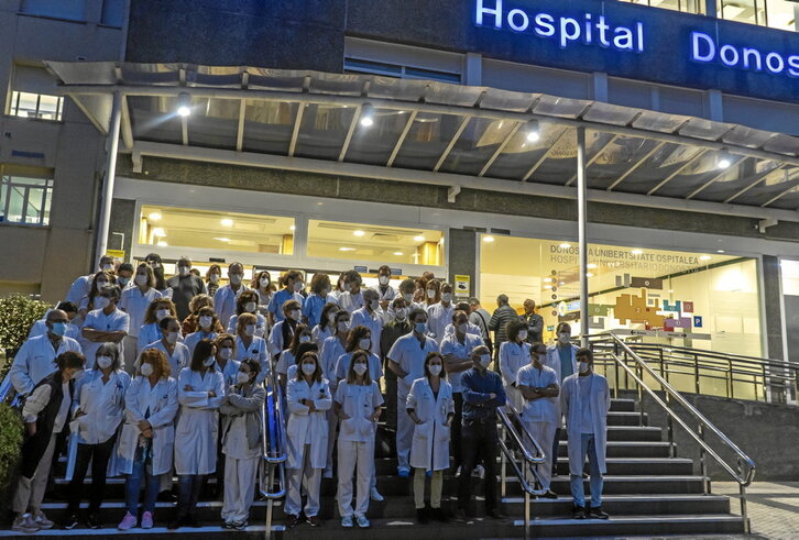 Una de las concentraciones llevadas a cabo recientemente ante el Hospital Donostia.