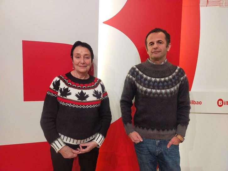 Jone Goirizelaia Bilboko EH Bilduko bozeramailea eta Bruno Zubizarreta zinegotzia.