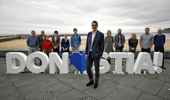 Eneko Goia, durante la presentación del «Manifiesto por Donostia» el fin de semana pasado.