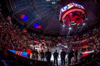 El Buesa Arena, hasta la bandera en el duelo ante el Real Madrid.