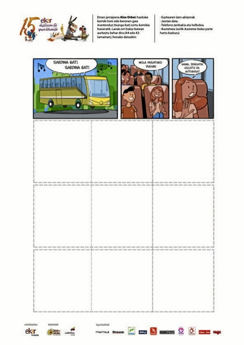 Ilustratzaile bizkaitarrak proposatutako komiki hasiera (ELKAR)