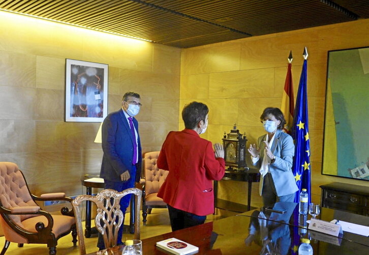 Cita de Mertxe Aizpurua con la entonces vicepresidenta Carmen Calvo para hablar de presupuestos.