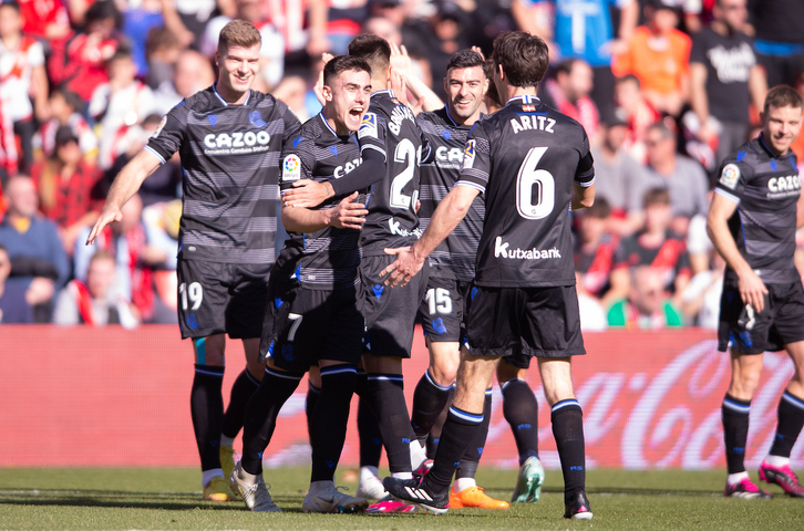 Ander Barrenetxea marcó en Vallecas su primer gol en año y medio sin poder tener continuidad por las lesiones.