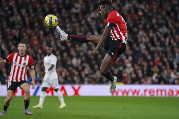 Nico Williams Real Madrilen aurkako Ligako partidan.