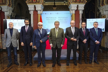 Representantes de administraciones y entidades públicas con competencias sobre la Ría han suscrito un 'Protocolo de intenciones en relación al uso y desarrollo de la Cuenca Nervión-Ibaizabal y el Cadagua'.