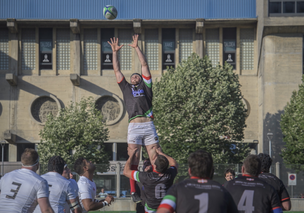 Partido contra England Counties en 2017 en el miniestadio de Anoeta. (Gorka RUBIO / FOKU)