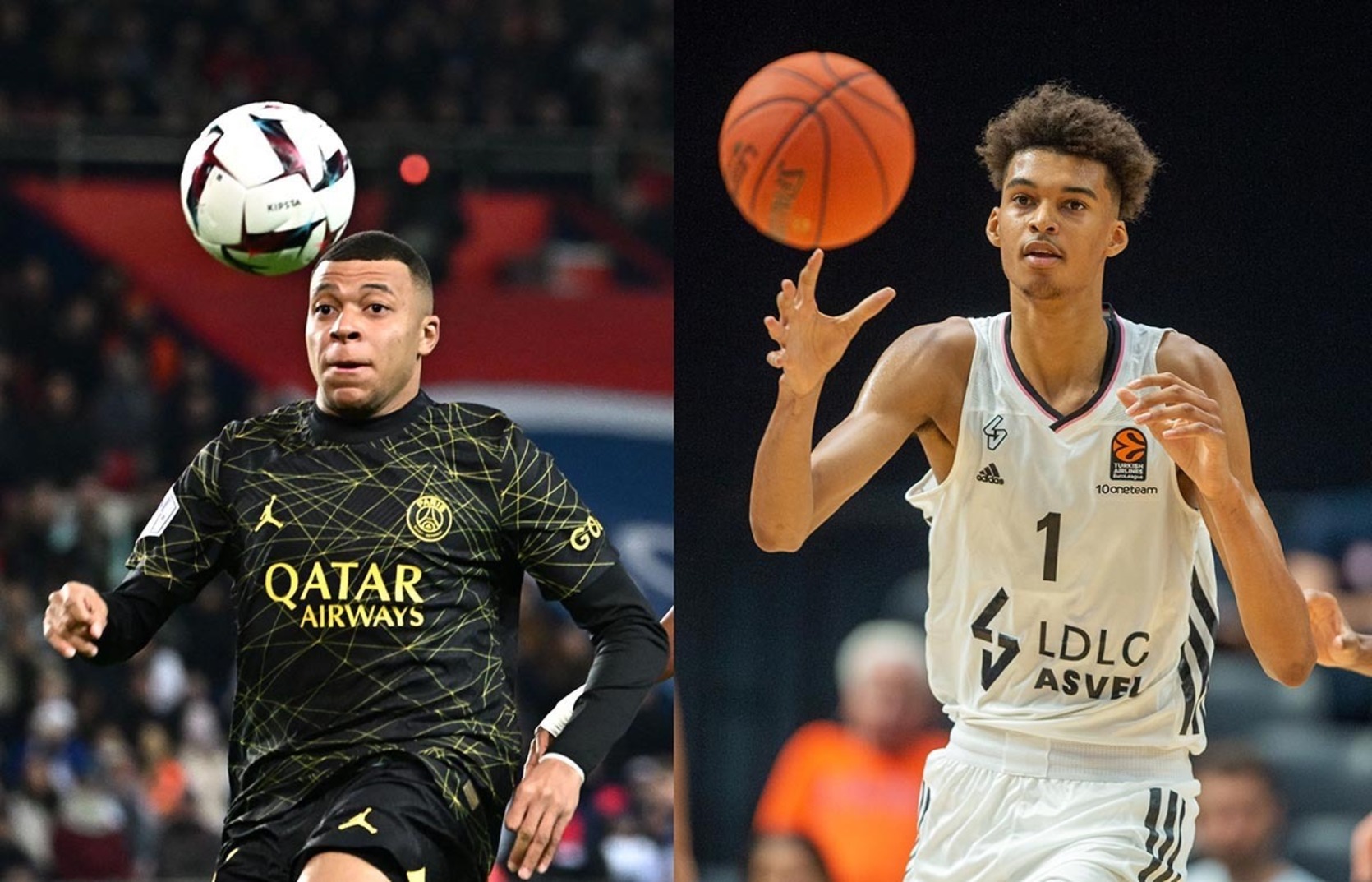 Kylian Mpabbé y Victor Wembanyama, de los campos y canchas de la «banlieu» a la cima del deporte mundial.